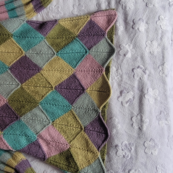 Spanner Argyle Easter Wool Blend Turtleneck Sweater sz S - Picture 5 of 10